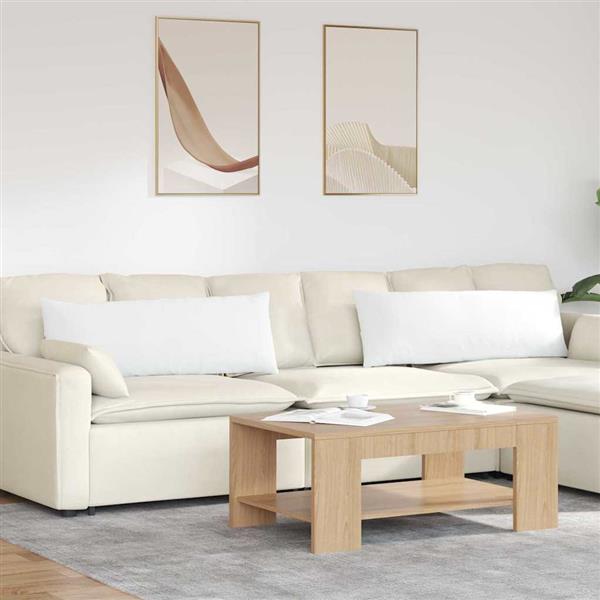 Grote foto vidaxl sofa kussens 2 pcs wit 120 x 40 cm stof huis en inrichting woningdecoratie