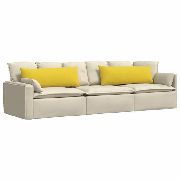 Grote foto vidaxl sofa kussens 2 pcs lichtgeel 120 x 40 cm stof huis en inrichting woningdecoratie
