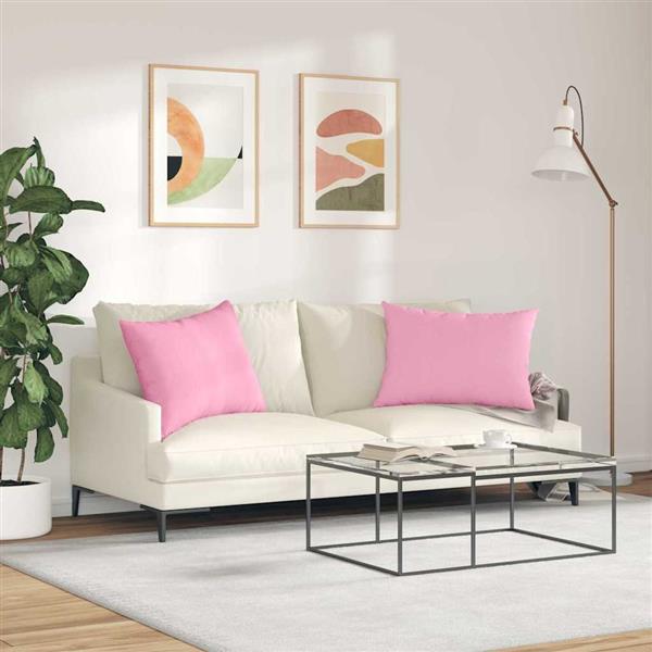 Grote foto vidaxl sofa kussens 2 pcs roze 70 x 50 cm stof huis en inrichting woningdecoratie
