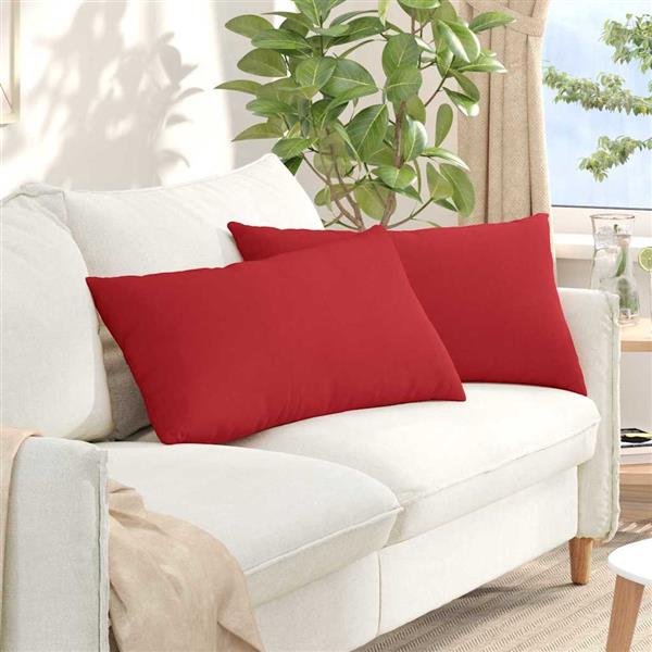 Grote foto vidaxl sofa kussens 2 pcs rood 80 x 40 cm stof huis en inrichting woningdecoratie