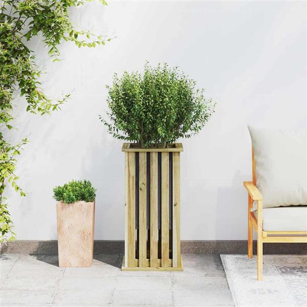 Grote foto vidaxl plantkisten bruin 33 x 33 x 65 cm ge mpregneerd grenenhout tuin en terras overige tuin en terras