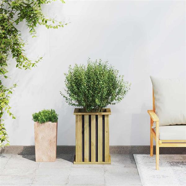 Grote foto vidaxl plantkisten bruin 33 x 33 x 45 cm ge mpregneerd grenenhout tuin en terras overige tuin en terras