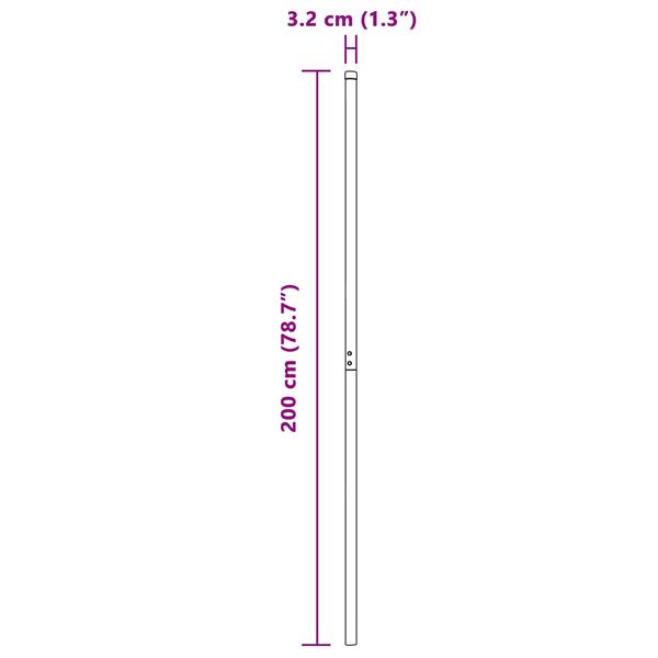 Grote foto vidaxl afrasteringspaal 2 pcs grijs poedergecoat staal tuin en terras overige tuin en terras