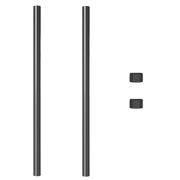 Grote foto vidaxl afrasteringspaal 2 pcs grijs 110 cm poedergecoat staal tuin en terras overige tuin en terras