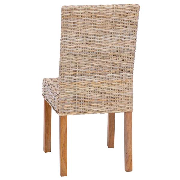 Grote foto vidaxl eetkamerstoel 2 pcs naturel 45 x 54 x 93 cm massief mahoniehout huis en inrichting stoelen