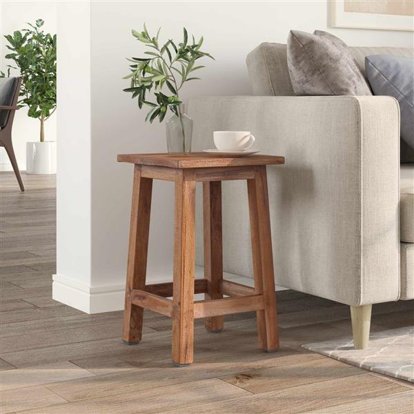 Grote foto vidaxl kruk naturel 30 x 30 x 47 cm mahoniehout huis en inrichting stoelen