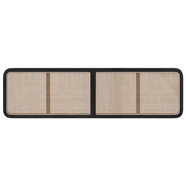 Grote foto vidaxl hoofdbord met hoofdeinde zwart 200 x 55 x 3 cm rattan antiek en kunst stoelen en banken