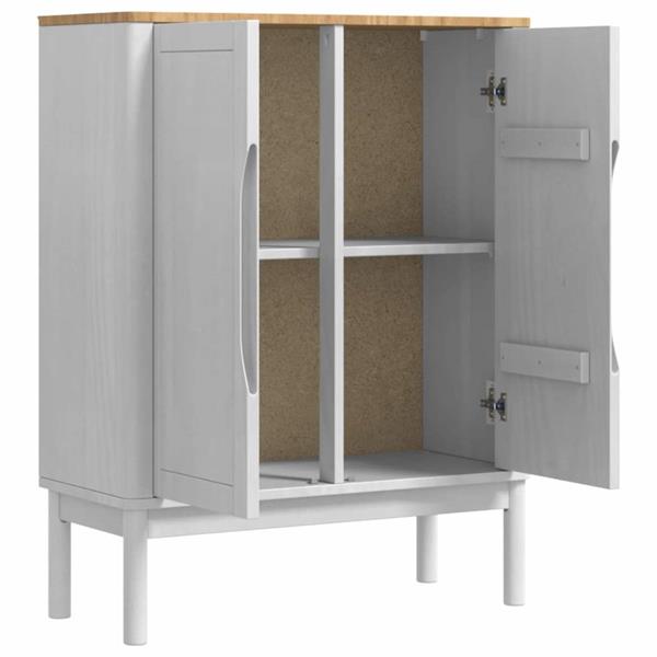 Grote foto vidaxl dressoir floro wit 70 x 30 x 70 5 cm massief vurenhout huis en inrichting overige