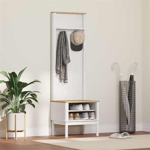 Grote foto vidaxl halkast met plank floro wit 50 x 40 x 158 cm massief vurenhout huis en inrichting overige huis en inrichting