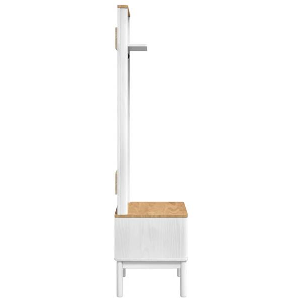 Grote foto vidaxl halkast met plank floro wit 50 x 40 x 158 cm massief vurenhout huis en inrichting overige huis en inrichting