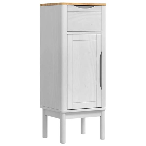 Grote foto vidaxl badkamerkast floro wit 35 x 30 x 90 cm massief vurenhout huis en inrichting complete badkamers