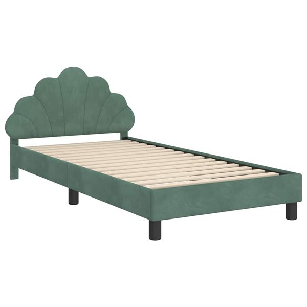 Grote foto vidaxl bedframe voor kinderen met hoofdbord zeegroen 90 x 200 cm antiek en kunst stoelen en banken