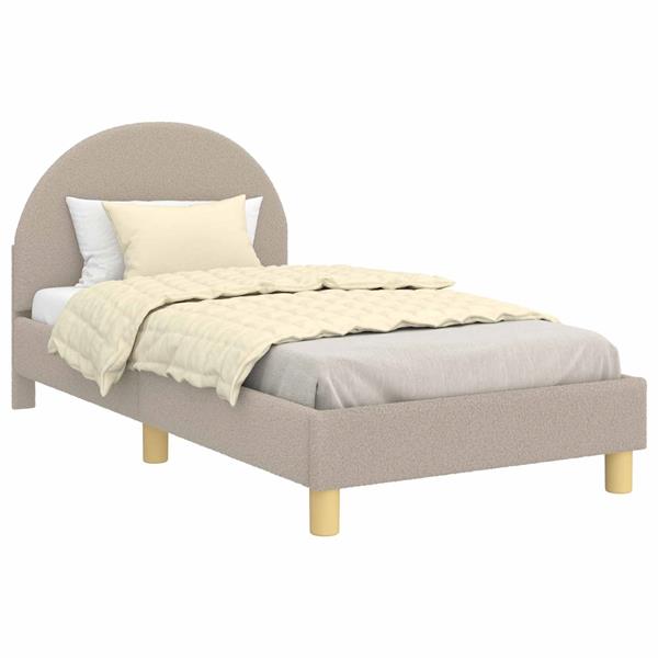 Grote foto vidaxl bedframe voor kinderen met hoofdbord lichtgrijs 80 x 160 cm antiek en kunst stoelen en banken