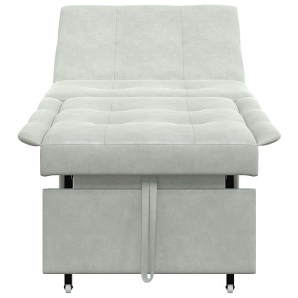 Grote foto vidaxl slaapbank lichtgrijs 194 x 67 x 82 cm fluweel huis en inrichting bankstellen