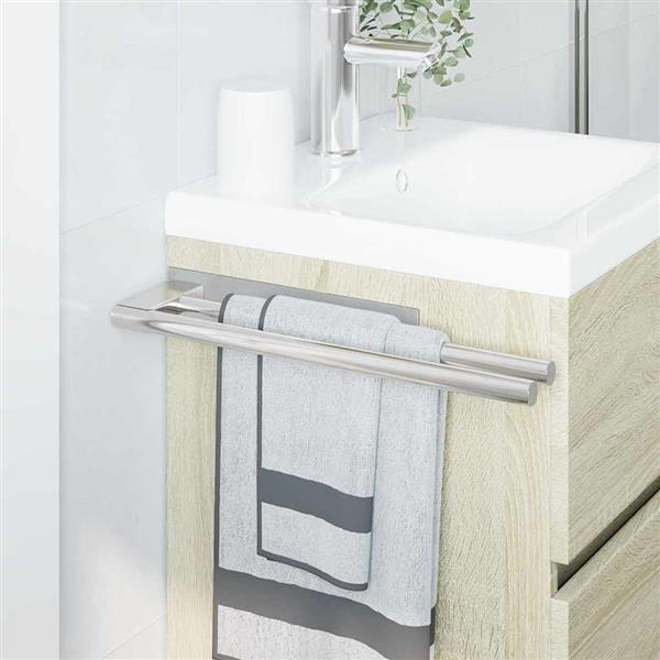 Grote foto vidaxl handdoekrek zilver 40 x 9 x 4 cm roestvrij staal huis en inrichting complete badkamers