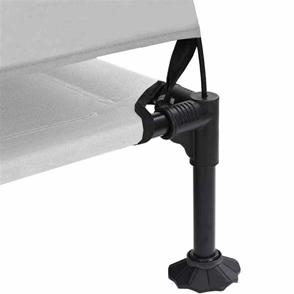 Grote foto vidaxl verhoogd hondenbed zilvergrijs 127 x 81 x 108 cm stof en staal dieren en toebehoren toebehoren