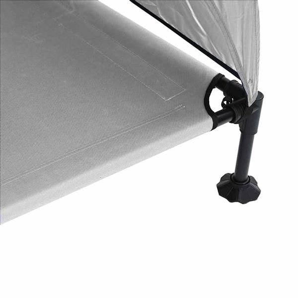 Grote foto vidaxl verhoogd hondenbed zilvergrijs 127 x 81 x 108 cm stof en staal dieren en toebehoren toebehoren