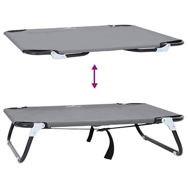 Grote foto vidaxl hondenbed lichtgrijs 70 x 46 x 18 cm staal dieren en toebehoren toebehoren