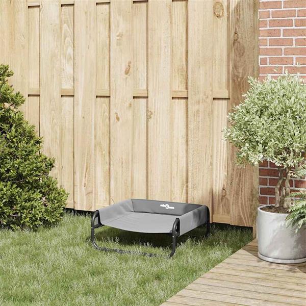 Grote foto vidaxl hondenbed lichtgrijs 57 x 57 x 24 cm staal dieren en toebehoren toebehoren