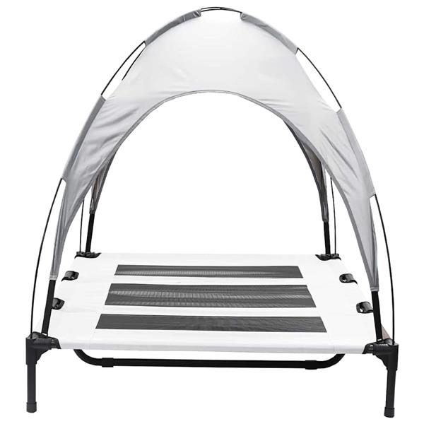 Grote foto vidaxl hondenbed zilvergrijs 122 x 93 x 106 5 cm staal dieren en toebehoren toebehoren