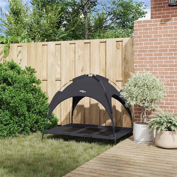 Grote foto vidaxl hondenbed zwart 122 x 93 x 106 5 cm staal dieren en toebehoren toebehoren