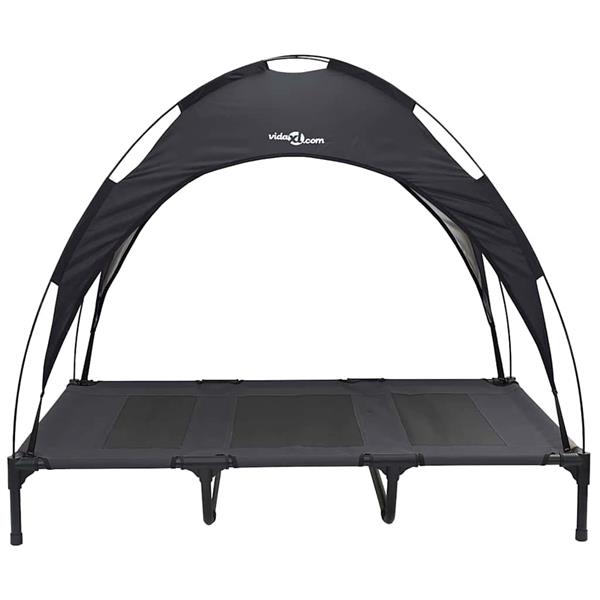 Grote foto vidaxl hondenbed zwart 122 x 93 x 106 5 cm staal dieren en toebehoren toebehoren