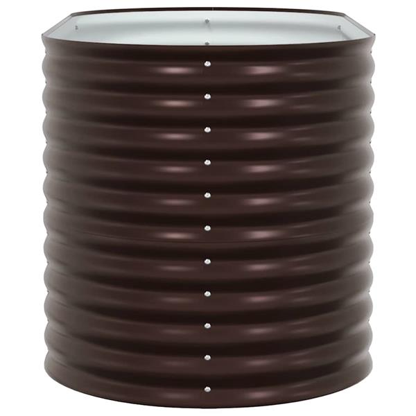 Grote foto vidaxl verhoogd bed bruin 160 x 80 x 81 cm staal tuin en terras overige tuin en terras