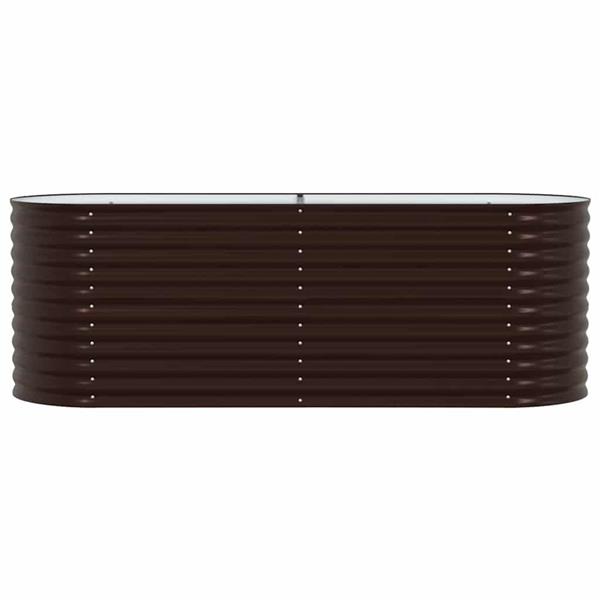 Grote foto vidaxl verhoogd bed bruin 240 x 80 x 81 cm staal tuin en terras overige tuin en terras