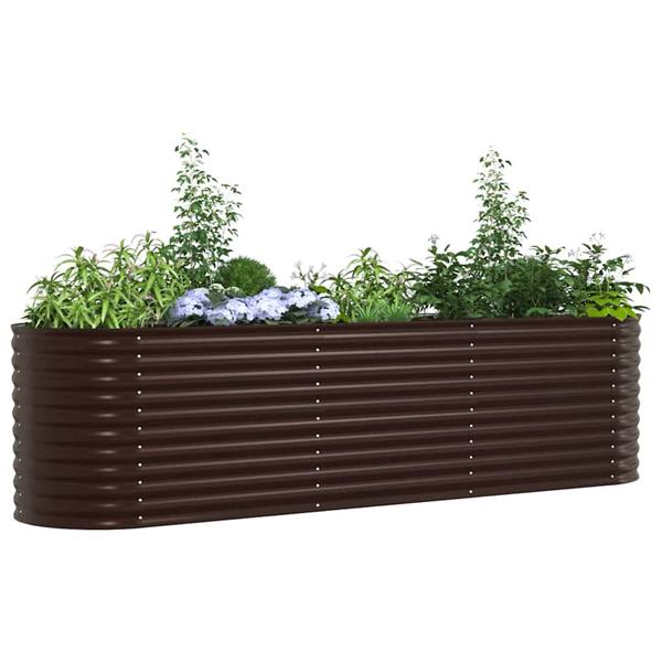 Grote foto vidaxl verhoogd bed bruin 320 x 80 x 81 cm staal tuin en terras overige tuin en terras