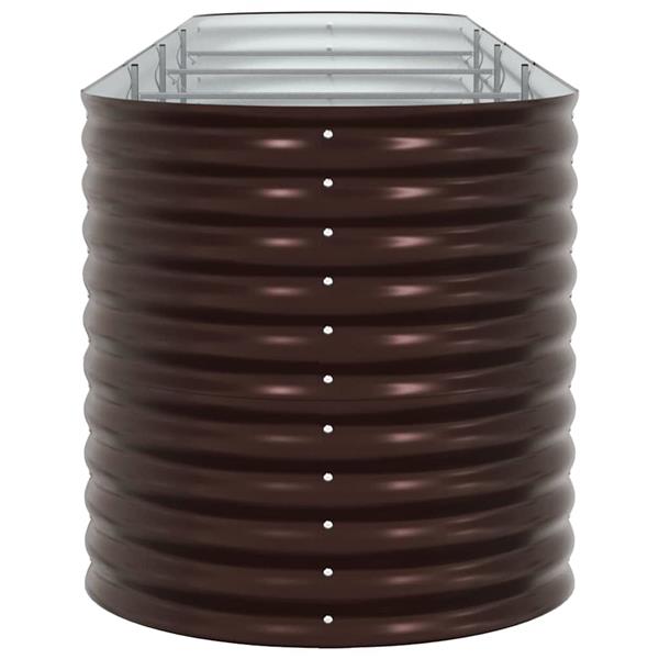 Grote foto vidaxl verhoogd bed bruin 400 x 80 x 81 cm staal tuin en terras overige tuin en terras