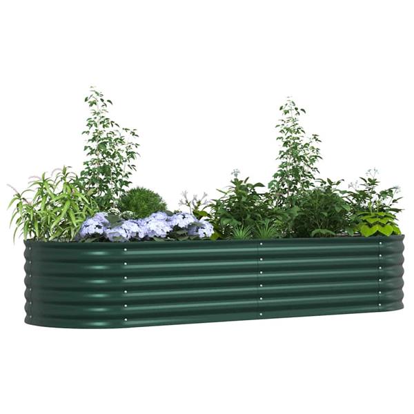 Grote foto vidaxl verhoogd bed groen 240 x 80 x 44 cm staal tuin en terras overige tuin en terras