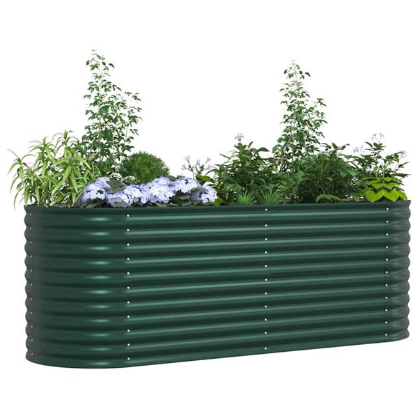 Grote foto vidaxl verhoogd bed groen 240 x 80 x 81 cm staal tuin en terras overige tuin en terras
