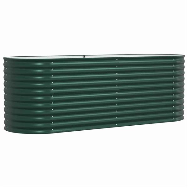 Grote foto vidaxl verhoogd bed groen 240 x 80 x 81 cm staal tuin en terras overige tuin en terras