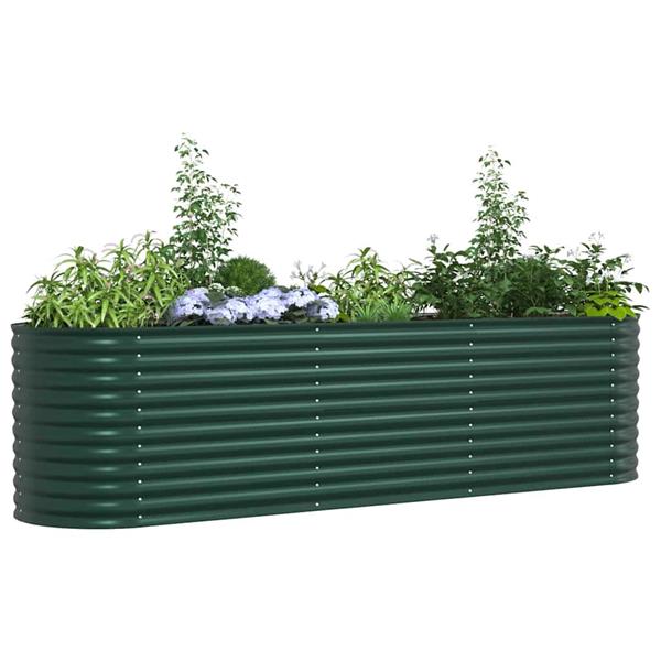 Grote foto vidaxl verhoogd bed groen 320 x 80 x 81 cm staal tuin en terras overige tuin en terras