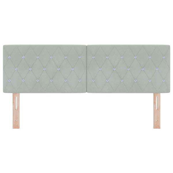 Grote foto vidaxl hoofdbord met hoofdeinde lichtgrijs 160 cm nep leer antiek en kunst stoelen en banken