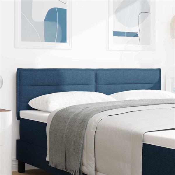 Grote foto vidaxl hoofdbord met hoofdeinde blauw 160 cm nep leer antiek en kunst stoelen en banken