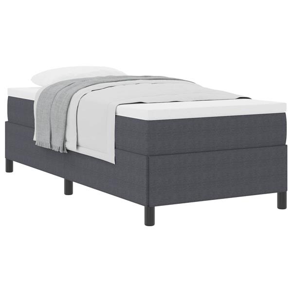 Grote foto vidaxl boxspringbed donkergrijs 100 x 200 cm fluweel antiek en kunst stoelen en banken