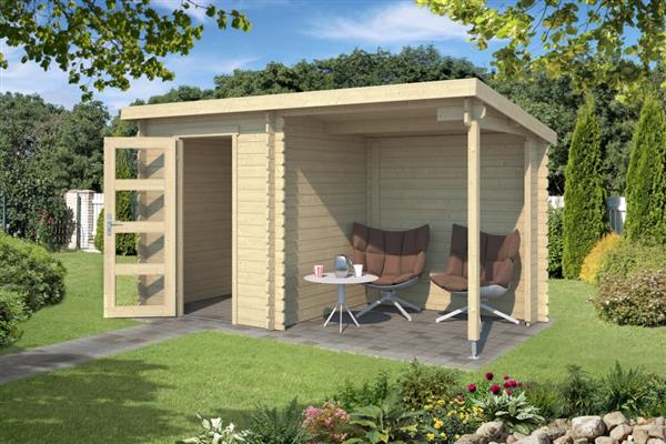 Grote foto blokhut met overkapping jelle 370x175 vuren tuin en terras tuinhuisjes en blokhutten