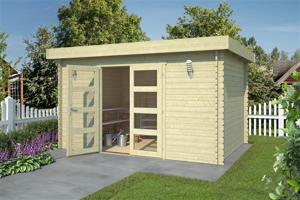 Grote foto blokhut mikkel 380x275 onbehandeld vuren tuin en terras tuinhuisjes en blokhutten