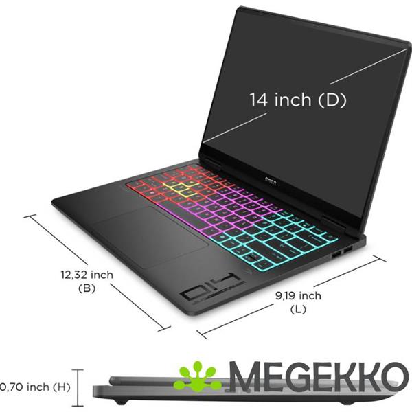 Grote foto hp omen transcend 14 fb1070nd 14 core ultra 9 rtx 5070 gaming laptop computers en software overige computers en software