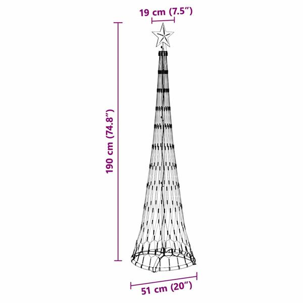 Grote foto vidaxl led kerstboom met 230 led blauw 51 x 51 x 190 cm metaal diversen overige diversen
