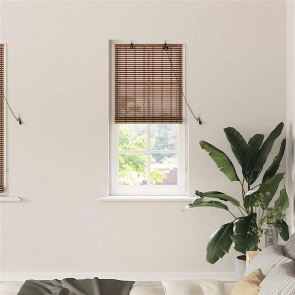 Grote foto vidaxl rolgordijn met gordijnen bruin 60 x 160 cm bamboe huis en inrichting gordijnen en lamellen