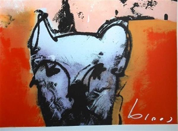 Grote foto herman brood man met hond antiek en kunst litho en zeefdrukken