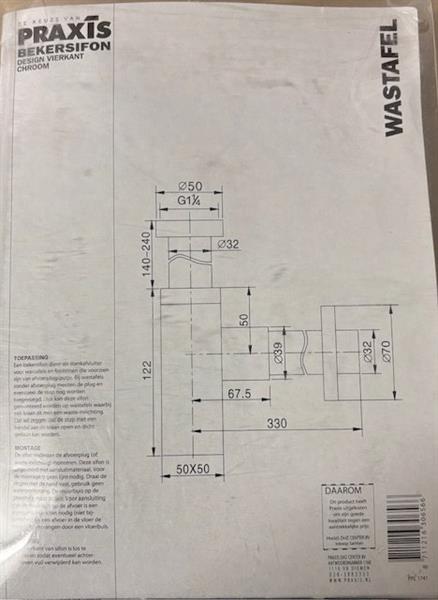 Grote foto praxis bekersifon vierkant chroom doe het zelf en verbouw sanitair