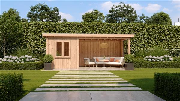 Grote foto maatwerk houten overkappingen tuinkamers. tuin en terras tuinhuisjes en blokhutten