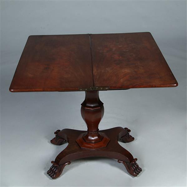 Grote foto mahonie wandtafel uitklapbaar tot vierkante theetafel of speeltafel no.311305 antiek en kunst stoelen en banken