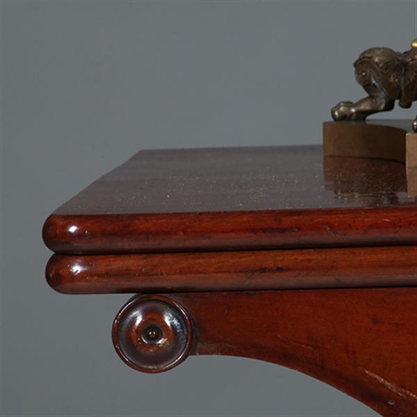 Grote foto mahonie wandtafel uitklapbaar tot vierkante theetafel of speeltafel no.311305 antiek en kunst stoelen en banken