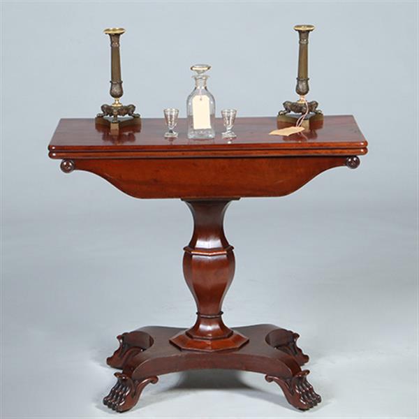 Grote foto mahonie wandtafel uitklapbaar tot vierkante theetafel of speeltafel no.311305 antiek en kunst stoelen en banken