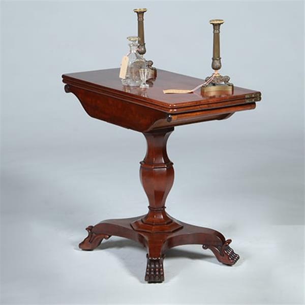 Grote foto mahonie wandtafel uitklapbaar tot vierkante theetafel of speeltafel no.311305 antiek en kunst stoelen en banken