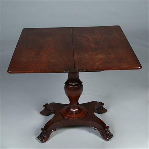 Grote foto mahonie wandtafel uitklapbaar tot vierkante theetafel of speeltafel no.311305 antiek en kunst stoelen en banken